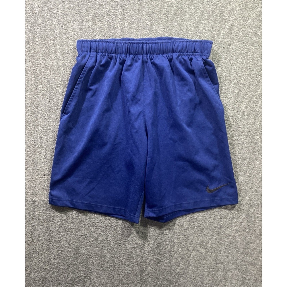 Nike Dri-FIT Mens Athletic Shorts Navy Blue Swoosh Size M